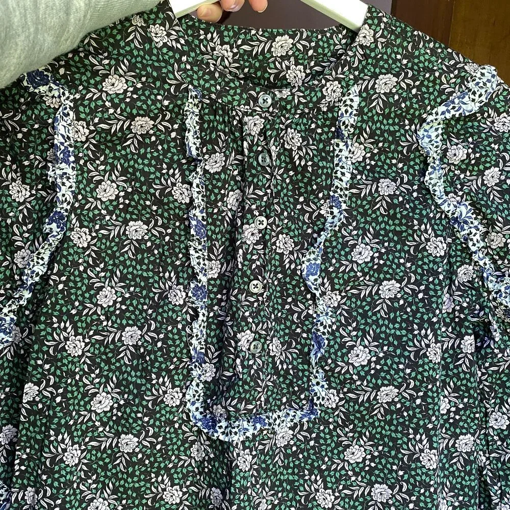 J.Crew (Liberty of London) Ruffled Sleeve Blouse. Size XS. 100% Cotton. - Picture 4 of 5